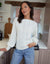 Cream Pointelle Knit Slash Neck Jumper
