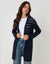 Navy Pointelle Knit Longline Cardigan