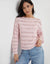 Pink Slash Neck Pointelle Knit Jumper