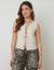Ecru Tie Front Knitted Vest