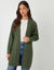 Khaki Green Cable Knit Cardigan