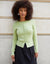 Sage Green Crew Neck Compact Knitted Cardigan