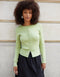 Sage Green Crew Neck Compact Knitted Cardigan