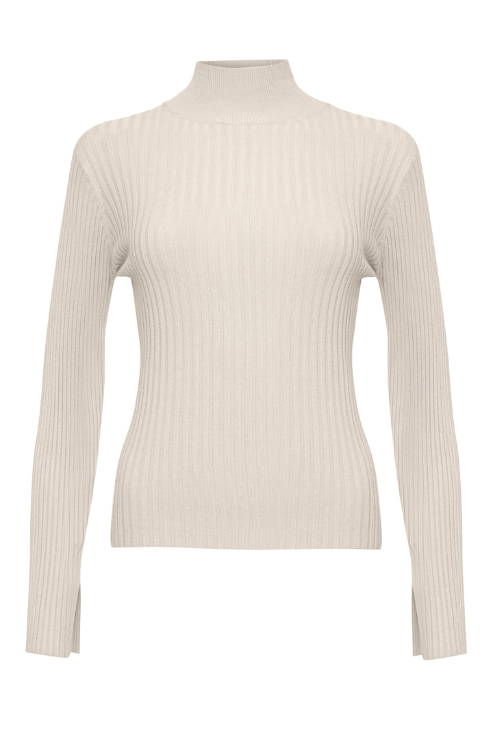 Black & Ecru Ribbed Knit High Neck Jumpers (2 Pack)