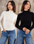 Black & Ecru Ribbed Knit High Neck Jumpers (2 Pack)
