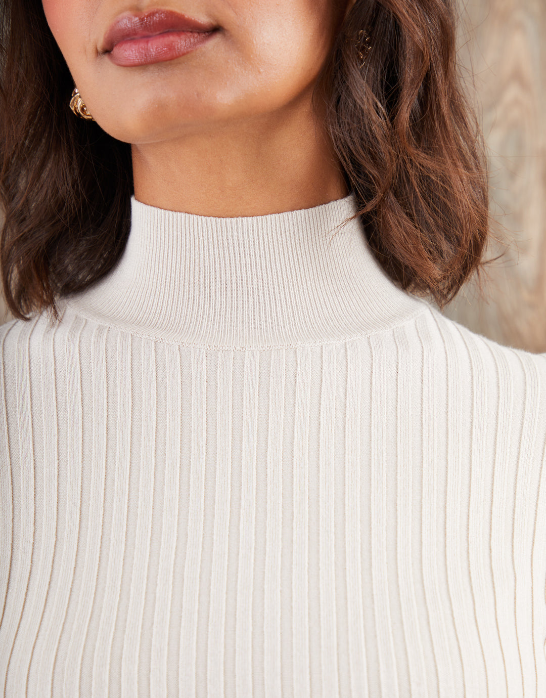 Black & Ecru Ribbed Knit High Neck Jumpers (2 Pack)