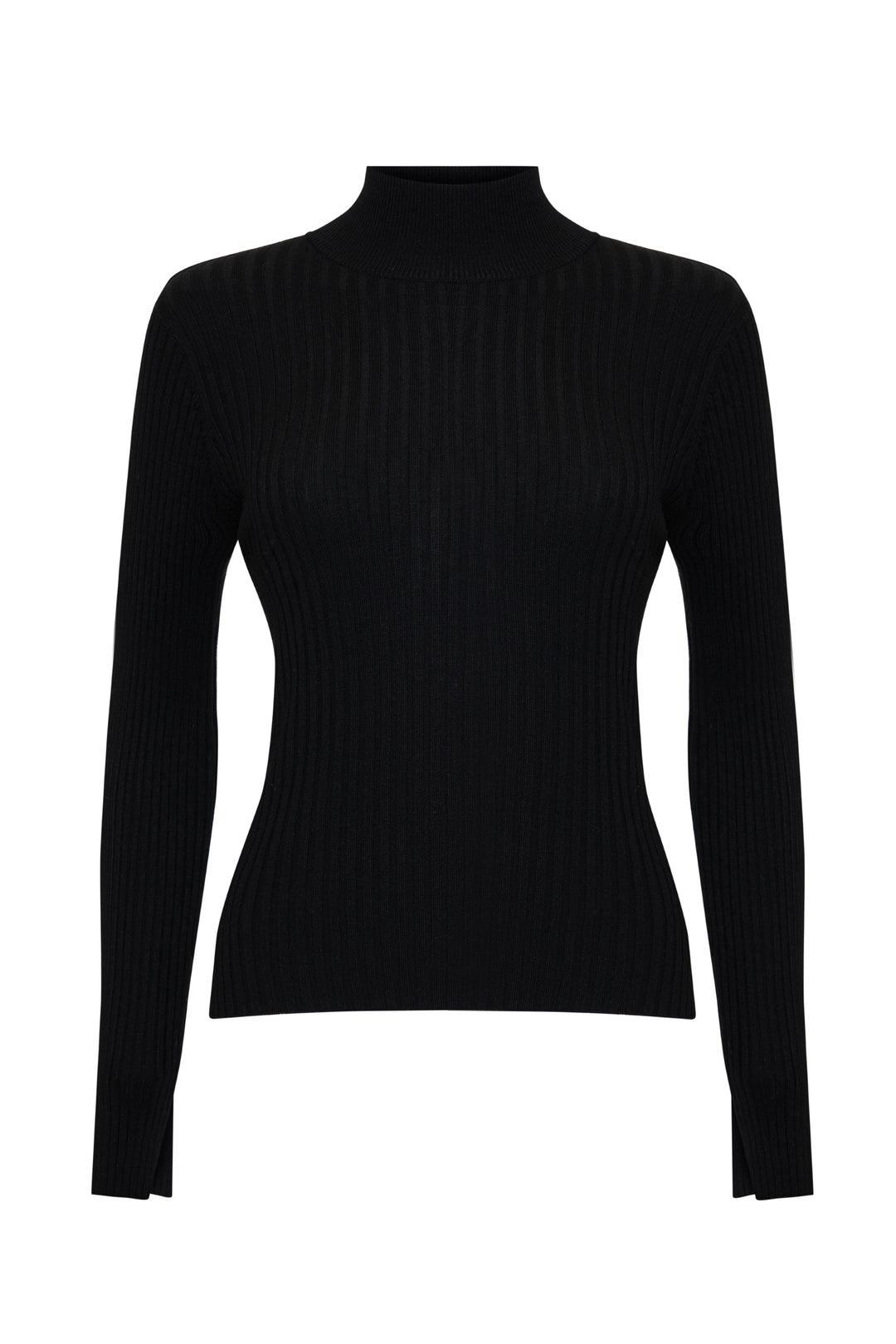 Black & Ecru Ribbed Knit High Neck Jumpers (2 Pack)