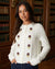 Ecru Knitted Floral Embroidery Cardigan