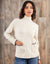 Ecru High Neck Contrast Stitch Knitted Jumper