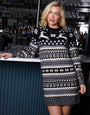 Black Christmas Fairisle Knitted Mini Jumper Dress