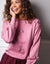 Pink Bow Embellished Slash Neck Jumper