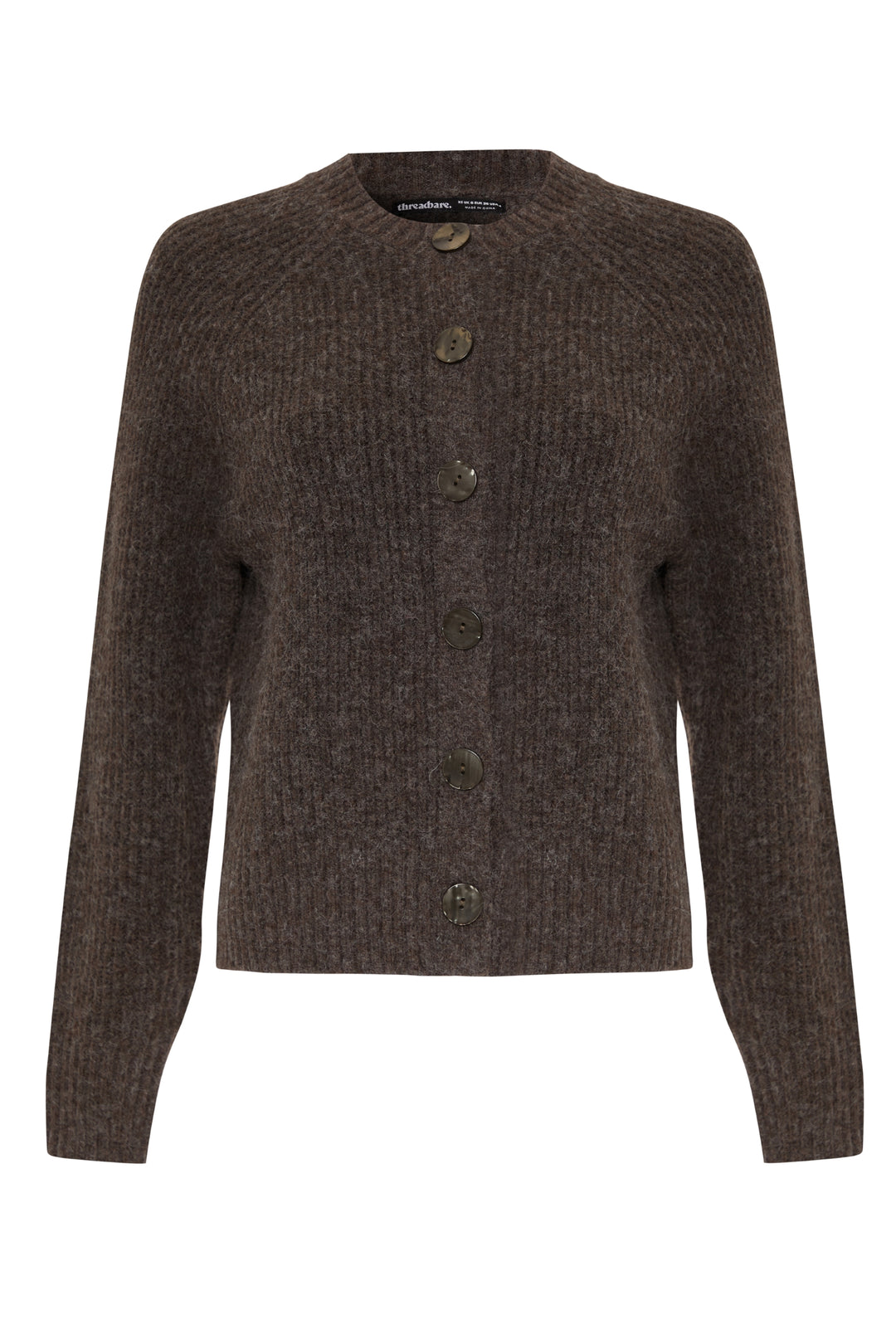 Chocolate Brown Chunky Knit Button Up Cardigan