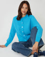 Aqua Blue Chunky Knit Button Up Cardigan