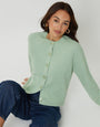 Green Chunky Knit Button Up Cardigan