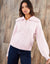Pink Cable Knit Quarter Zip Jumper