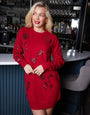 Red Sequin Embellished Jumper Dress