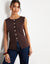 Chocolate Brown Ribbed Knitted Waistcoat