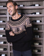 Black Cable Knit Fairisle Christmas Jumper