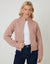 Pink Zip Through Knitted Bomber