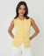 Crew Neck Compact Knit Vest in Yellow