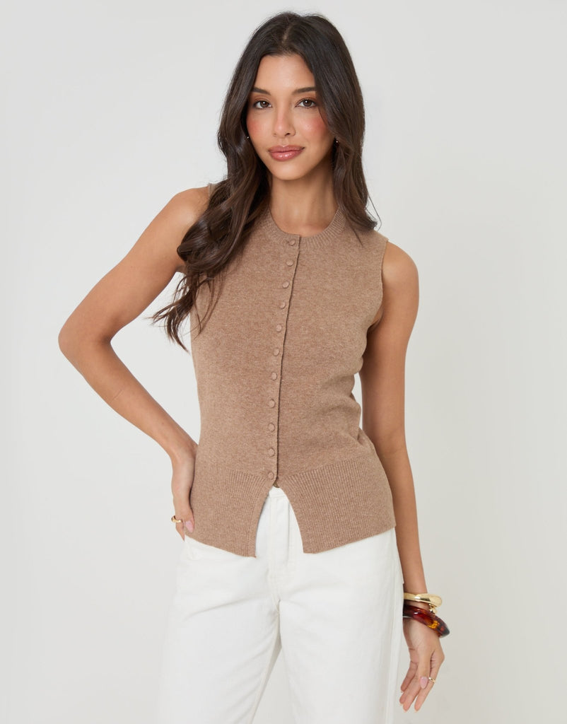 Crew Neck Compact Knit Vest