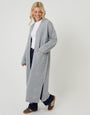 Grey Dropped Shoulder Knitted Coatigan