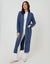 Blue Dropped Shoulder Knitted Coatigan