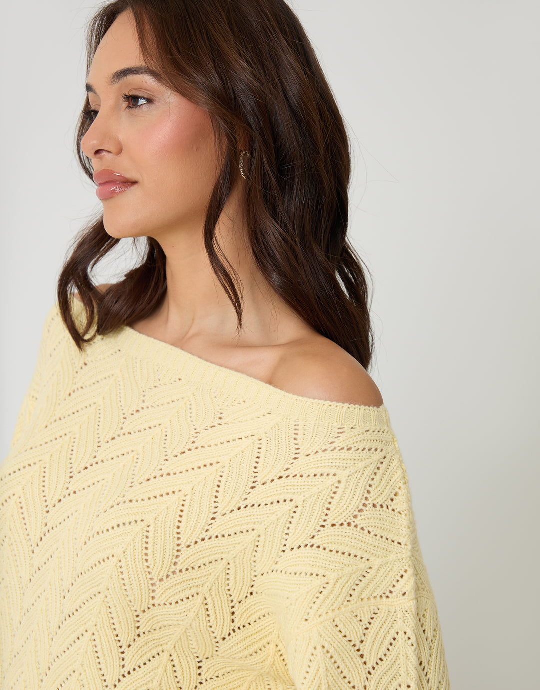 Cream & Yellow Pointelle Knit Slash Neck Jumpers (2 Pack)
