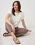 Slash Neck Short Sleeve Jumper in Ecru