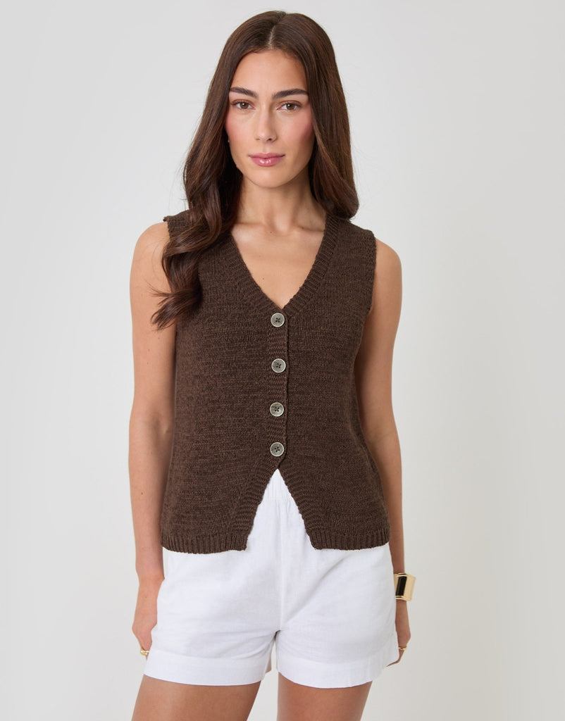 Knitted V Neck Waistcoat