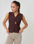Chocolate Brown V-Neck Knitted Wrap Waistcoat
