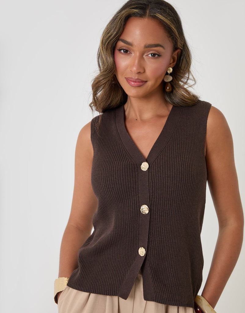 Ribbed Longline Waistcoat