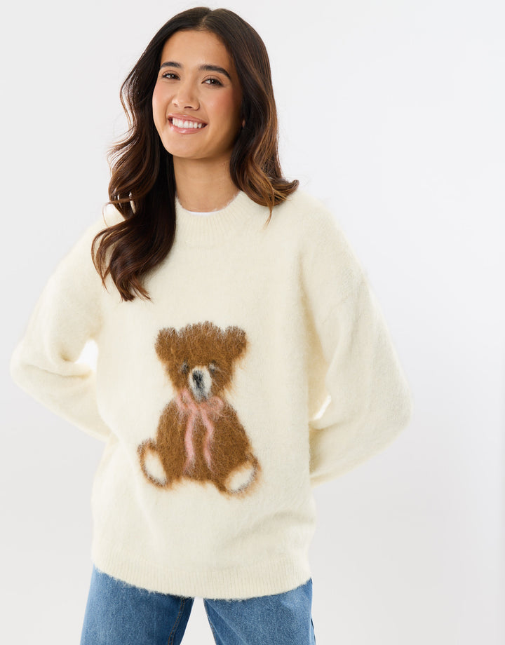 Teddy Bear Jumper in Ecru