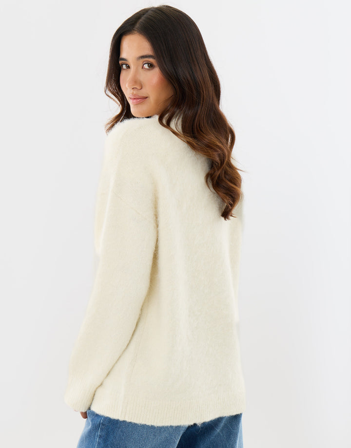 Teddy Bear Jumper in Ecru