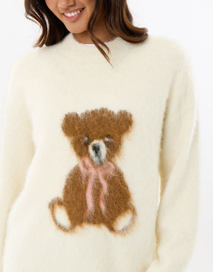 Teddy Bear Jumper in Ecru