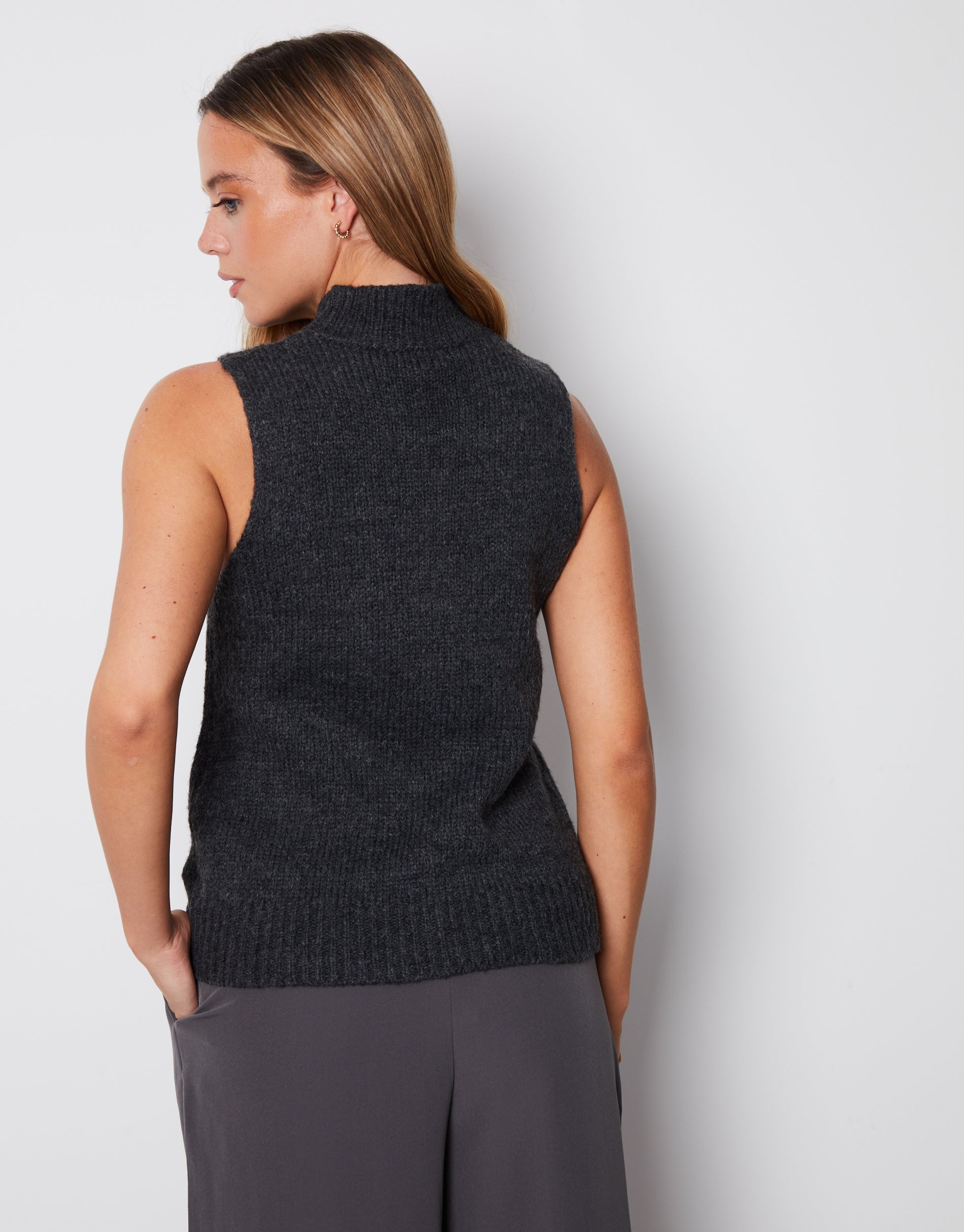 Threadbare Women's Charcoal Grey Crew Neck Ladies' Knitted