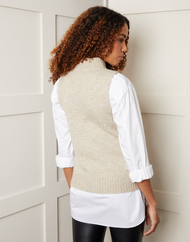 Beige Knitted Vest