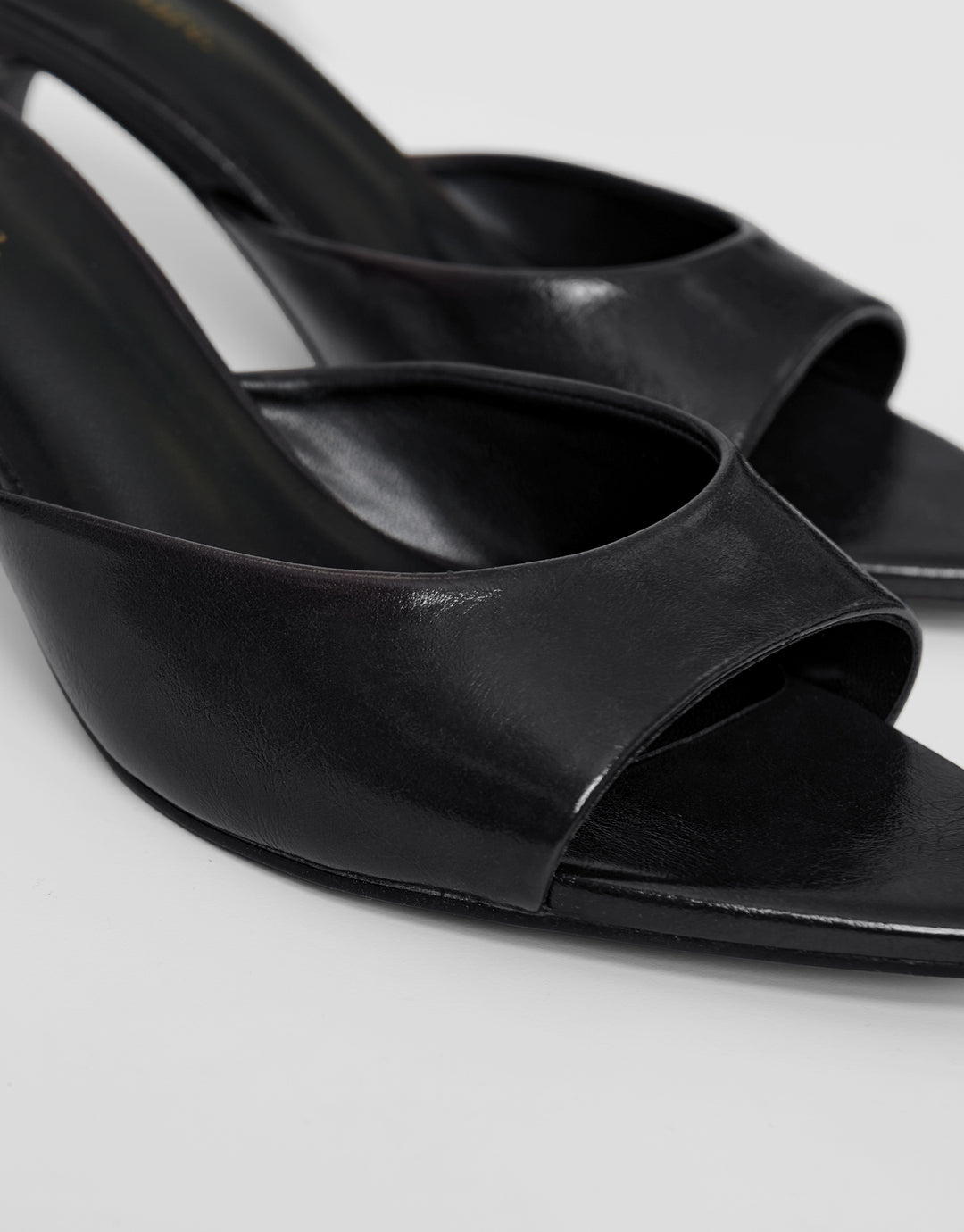 Threadbare Open Toe Kitten Heels in Black - close up