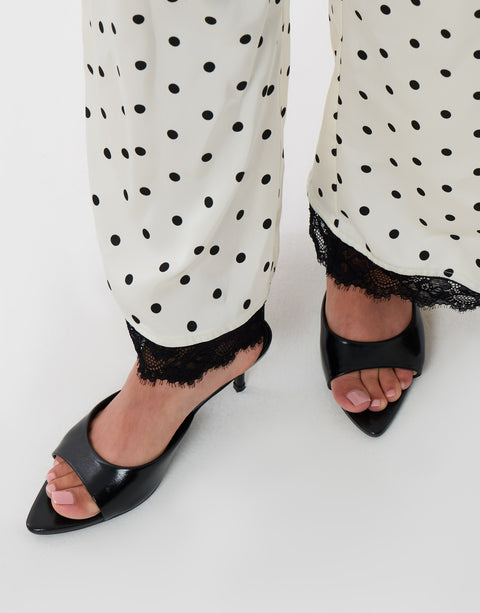Threadbare Open Toe Kitten Heels in Black - model