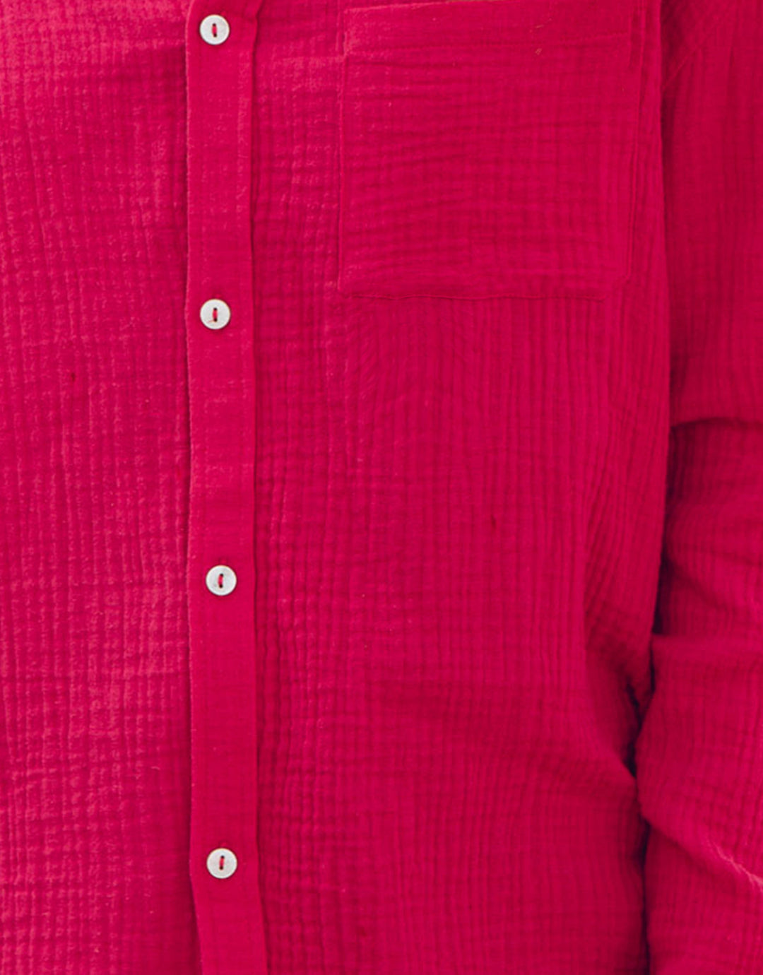 Pink Long Sleeve Crinkle Cotton Shirt