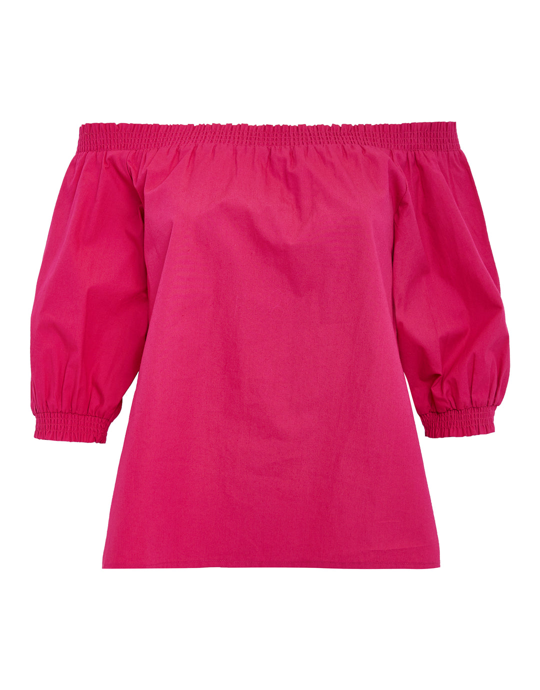 Pink Off the Shoulder Bardot Puff Sleeve Top