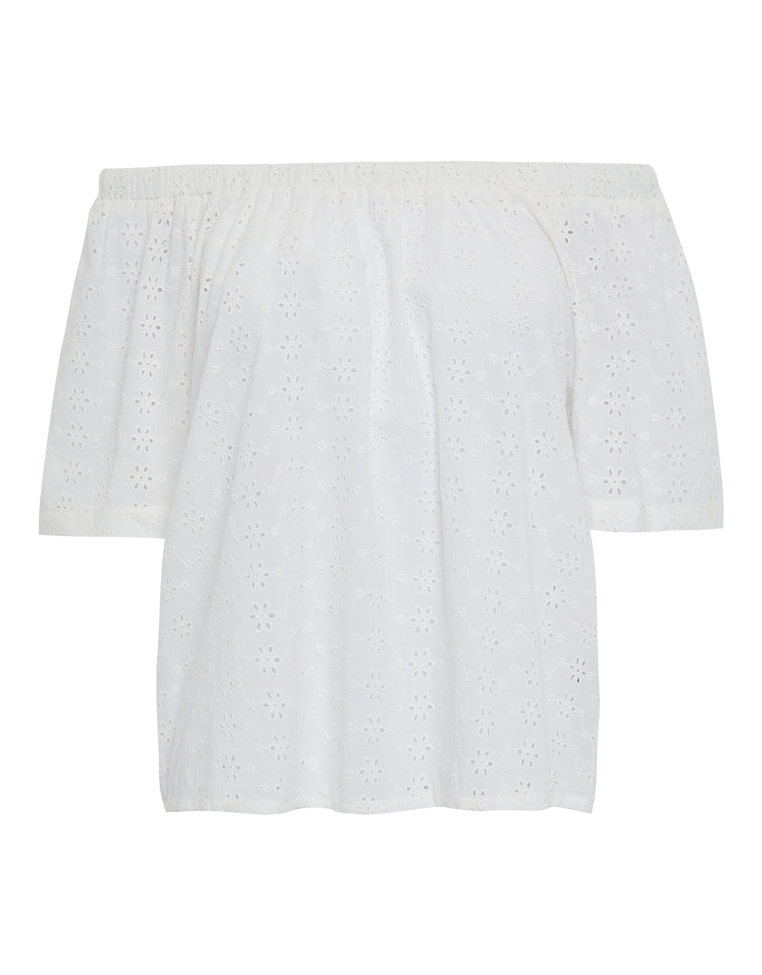 White Broderie Anglaise Off The Shoulder Bardot Top