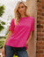 Pink Short Roll Sleeve T-Shirt Blouse