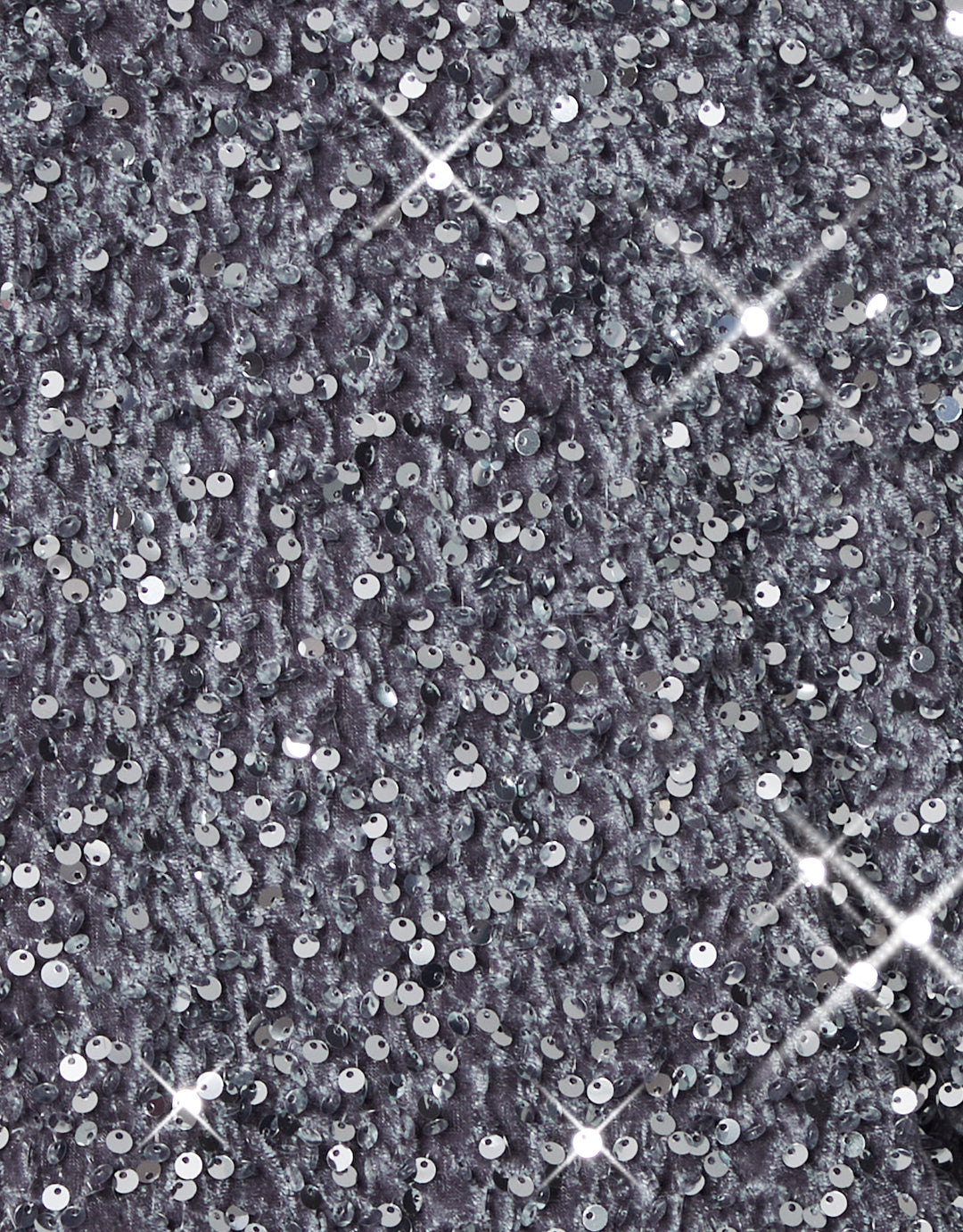 Silver Sequin Velour Drop Shoulder Top