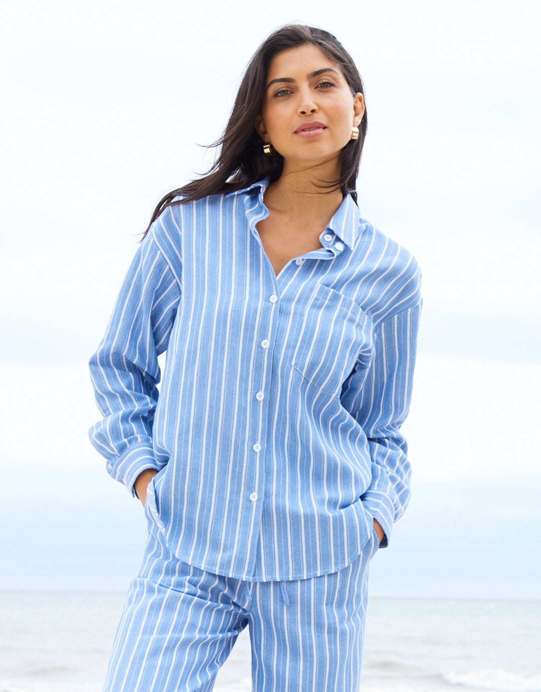 Blue Striped Long Sleeve Shirt