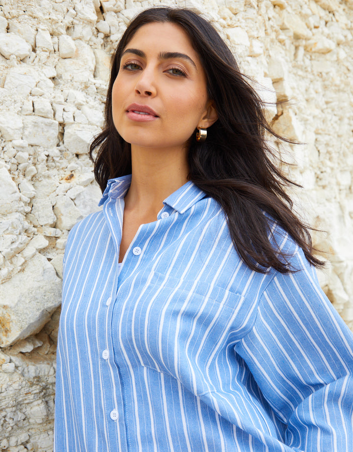Blue Striped Long Sleeve Shirt