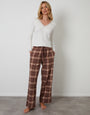 Chocolate Brown Long Sleeve Check Pyjamas (2-Piece Set)