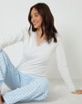 Blue Long Sleeve Check Pyjamas (2-Piece Set)