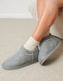 Grey Faux Suede Faux Fur Lined Slipper Boots