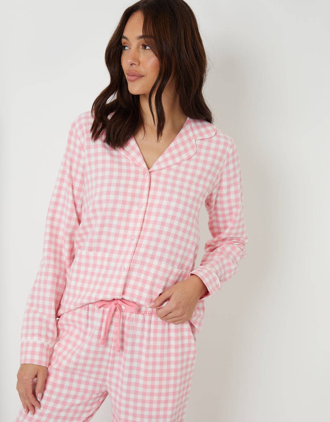 Pink Check Long Sleeve Pyjamas (2-Piece Set)
